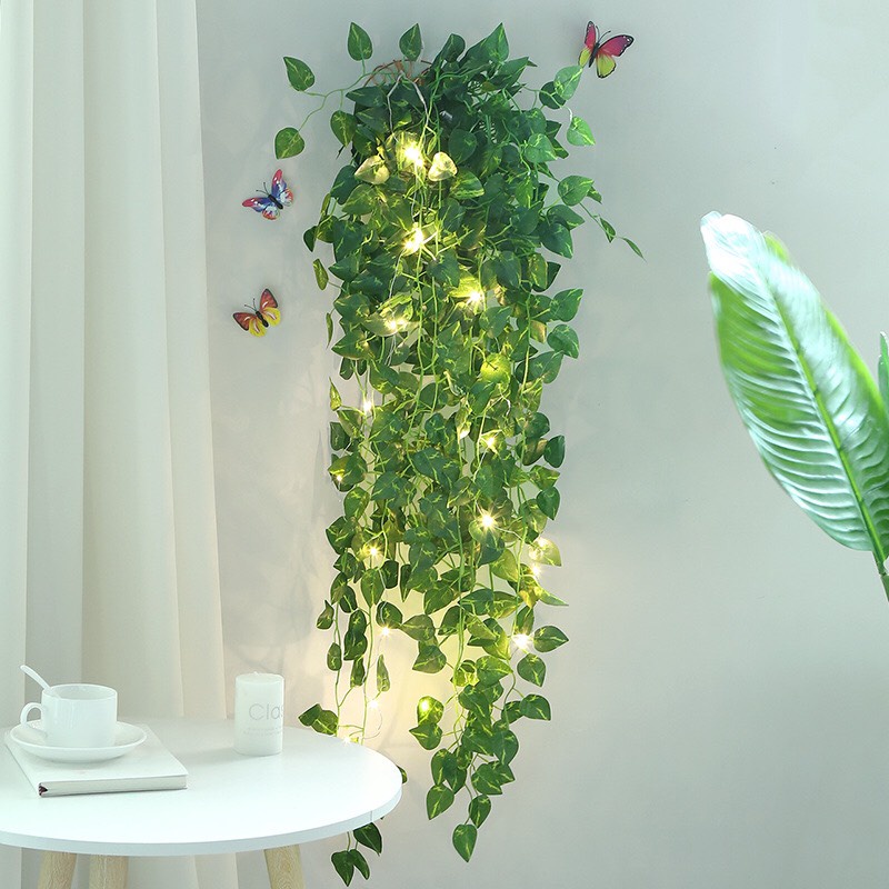 Chùm lá treo tường nhiều mẫu trang trí sân vườn, ban công, nhà hàng, quán cafe xanh mát