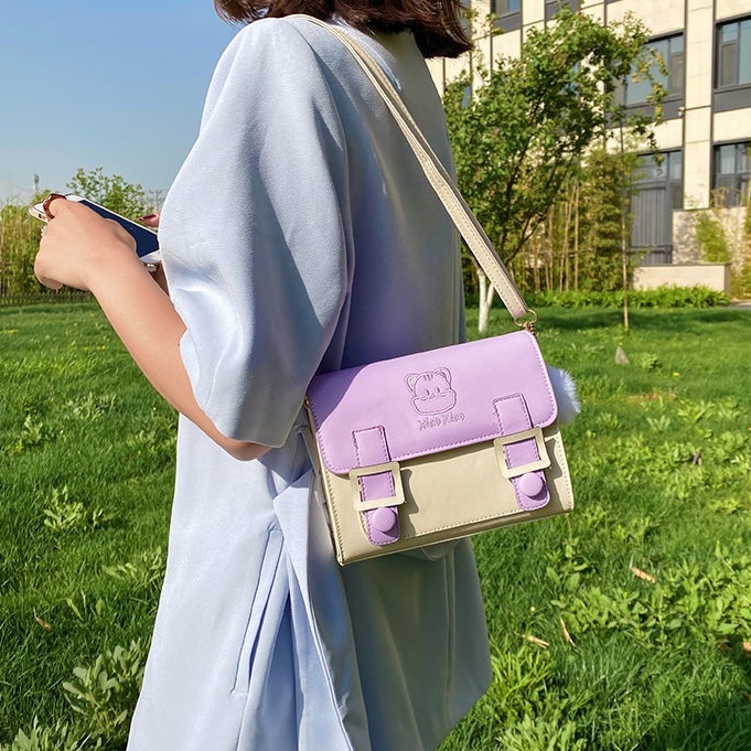 Túi Đeo Chéo Hình Vuông Nhỏ Thêu Họa Tiết Dễ Thương Phong Cách Nhật Bản Thời Trang 2022