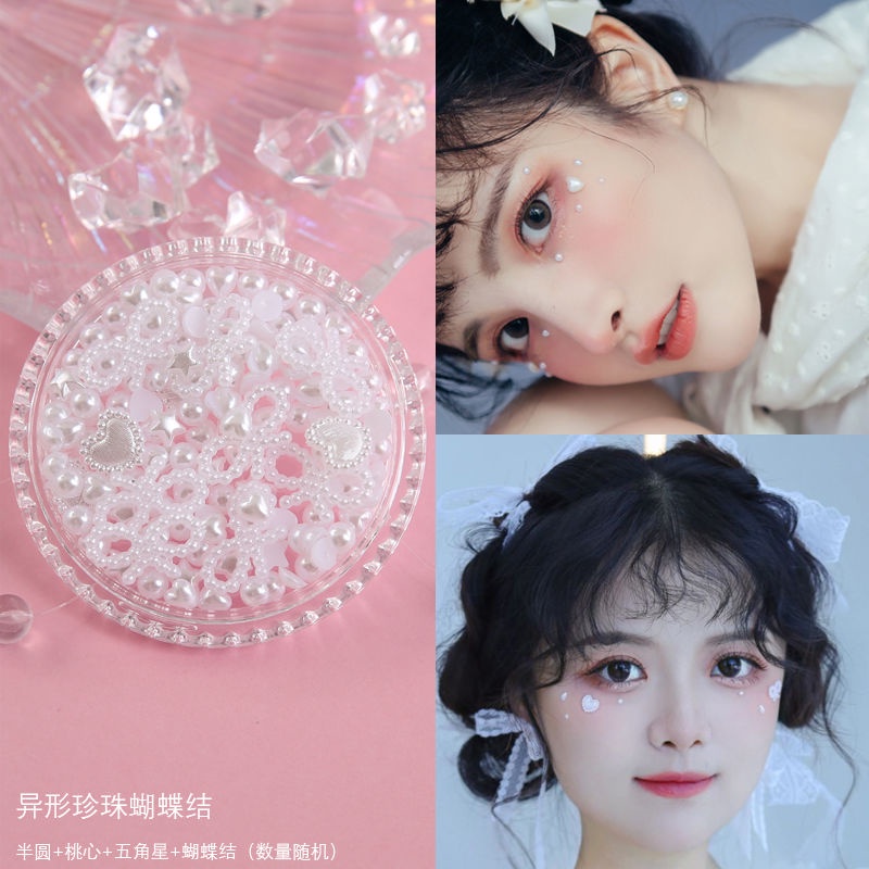 Nhãn Dán Trang Điểm Mắt Kiểu Bướm Ba Chiều Đính Kim Sa Siêu Lấp Lánh