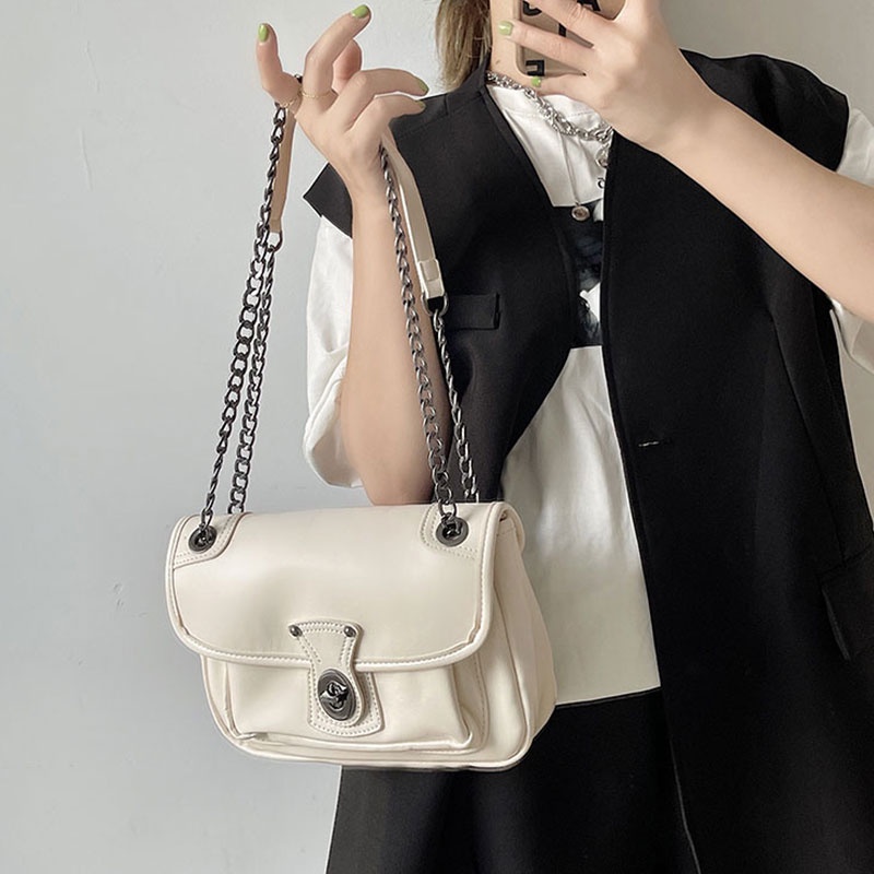 MISCHA Túi Đeo Vai Sức Chứa Lớn Hình Vuông Phong Cách retro Thời Trang