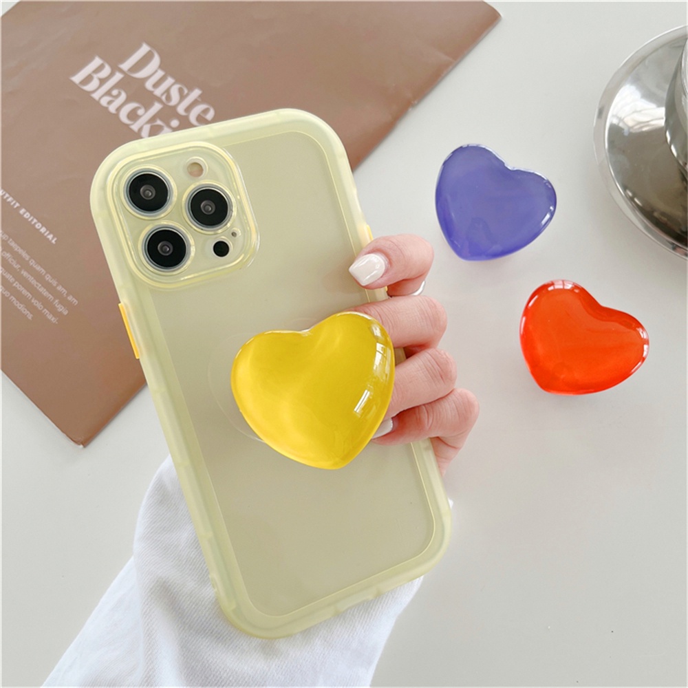 Giá Đỡ Điện Thoại Dạng Nhẫn Màu Trơn Hình Trái Tim Đơn Giản Thời Trang