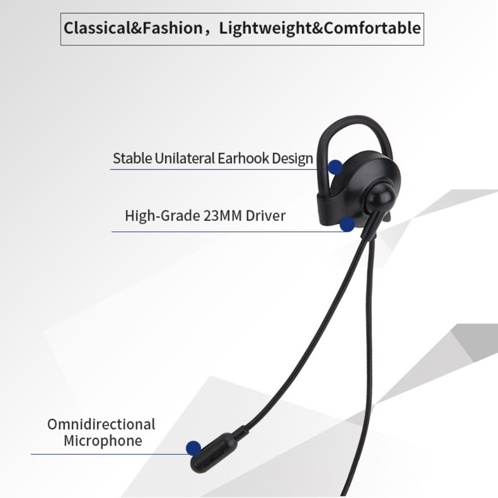 Tai Nghe Văn Phòng Có Dây Một Bên Có Micrô Để Gọi Rõ Ràng Tai Nghe Usb Có Dây Điều Khiển Bằng Usb Tai Nghe Trung Tâm Cuộc Gọi Cho Micrô Aux Sy490 Bri 3.5Mm