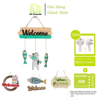 Bảng gỗ chữ Welcome decor trang trí gia đình, văn phòng, cửa hàng, quán