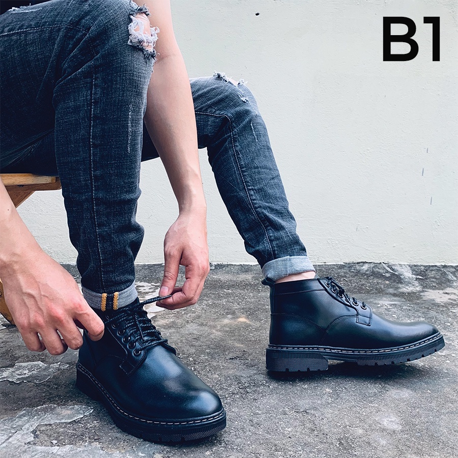 Giày đốc nam cổ lửng da bò nguyên tấm Bảo hành 24 tháng