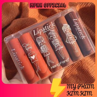 Set son thỏi 🌿 FREESHIP 🌿Set 6 son sáp lì nội địa trung của HengFang