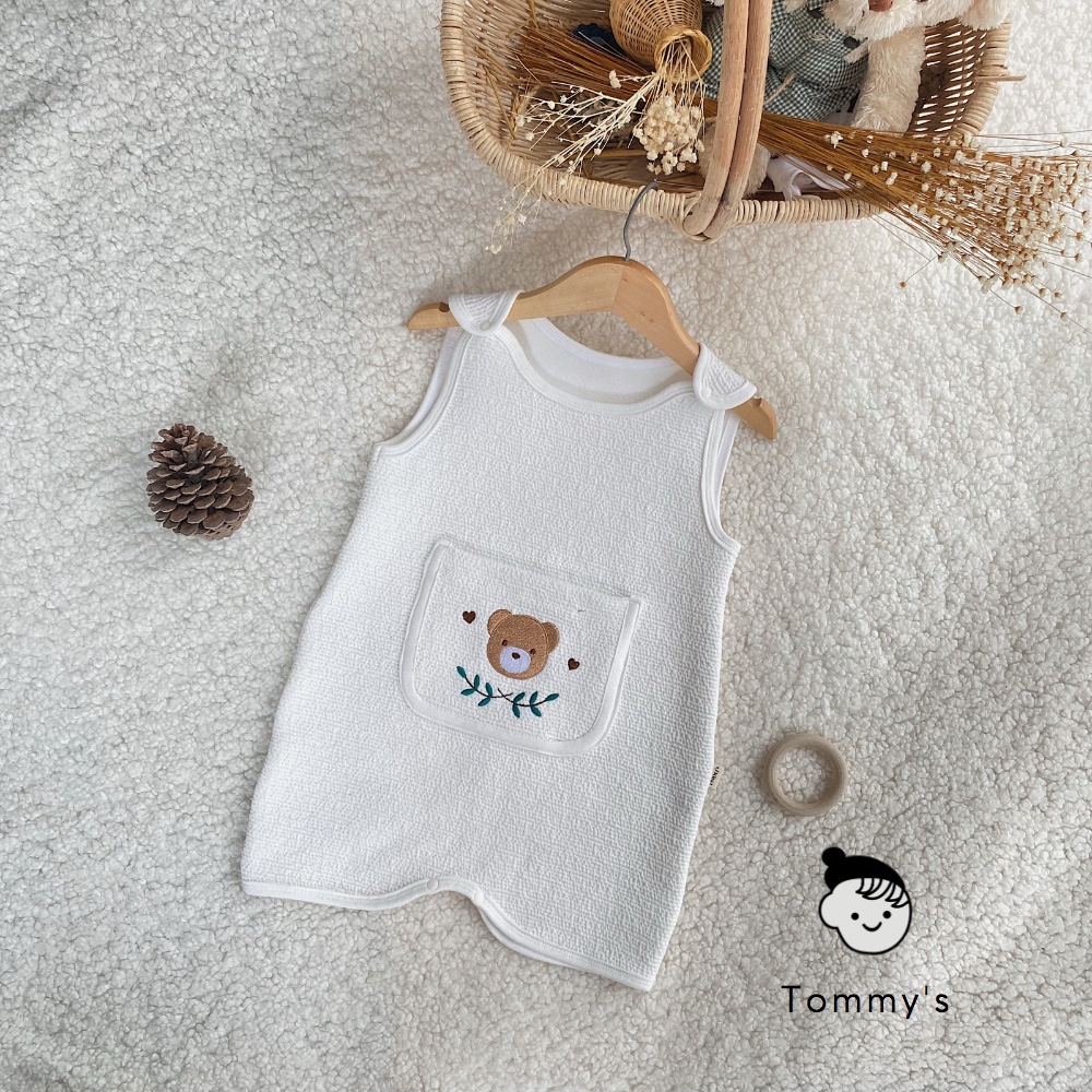 Túi Ngủ Cộc Thêu Gấu Thu Đông Cho Bé Trai Bé Gái TOMMY HOUSE