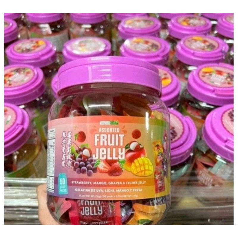 Thạch rau câu trái cây nguyên chất hộp 1kg 50 gói 4 vị hàng nhập Mỹ