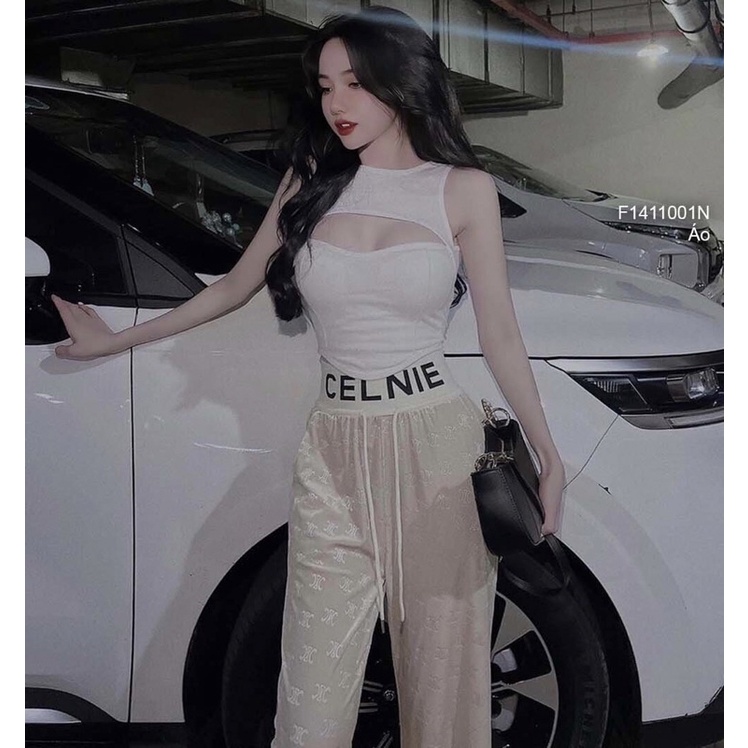 Áo thun croptop màu khoét ngực cổ tròn sát nách TT1411