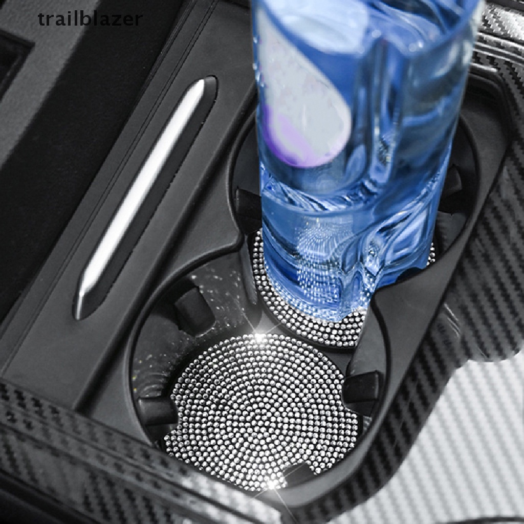 Set 2 Đế Lót Ly Chống Trượt Chống Sốc Đính Đá Lấp Lánh Cho Xe Hơi trailblazer