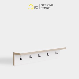 Kệ treo tường kệ gỗ treo trang trí có móc treo màu trắng đa năng EZ Make My Home