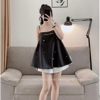 SET ÁO DOLL 2S ĐÍNH ĐÁ HOA + SHORT TRẮNG