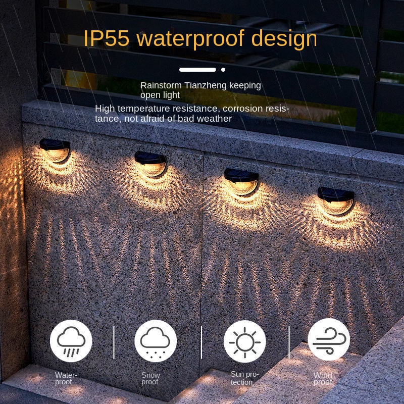 Đèn Gắn Tường Hàng Rào / Vườn Trang Trí Chống Nước Dùng Năng Lượng Mặt Trời Hàng Mới