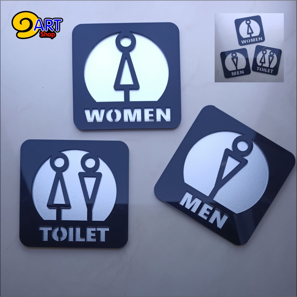 Biểu tượng dấu hiệu phòng tắm hiện đại đi kèm với kích thước dễ thương 9X9 Cm. [CIRCLE IN 9X9 NO.55]