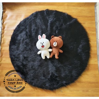 Thảm lông tròn chụp ảnh trang trí quay video, trải sàn, trải bài tarot (Ảnh thật)