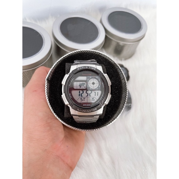 Đồng hồ nam điện tử đeo tay thể thao AE-1000 bản dây thép trẻ trung năng động