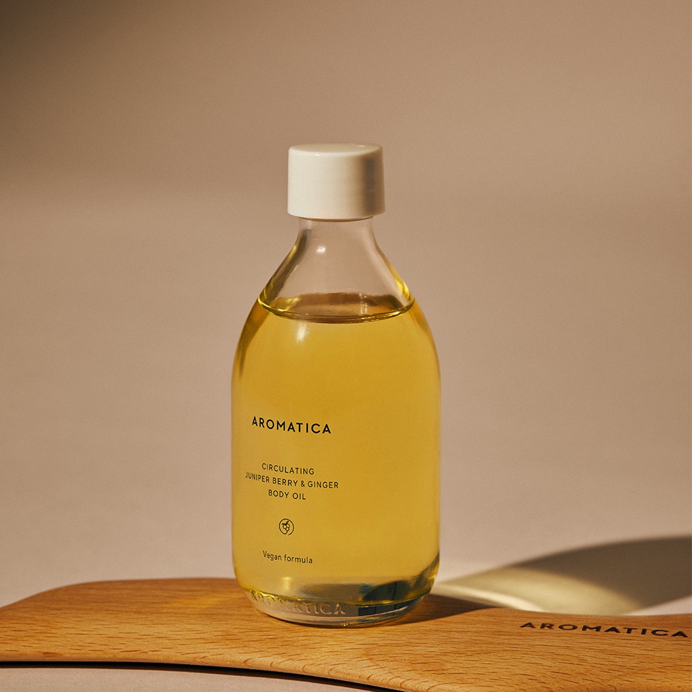 Tinh dầu dưỡng da toàn thân quả bách xù và gừng AROMATICA Circulating Juniper Berry & Ginger Body Oil 100ml