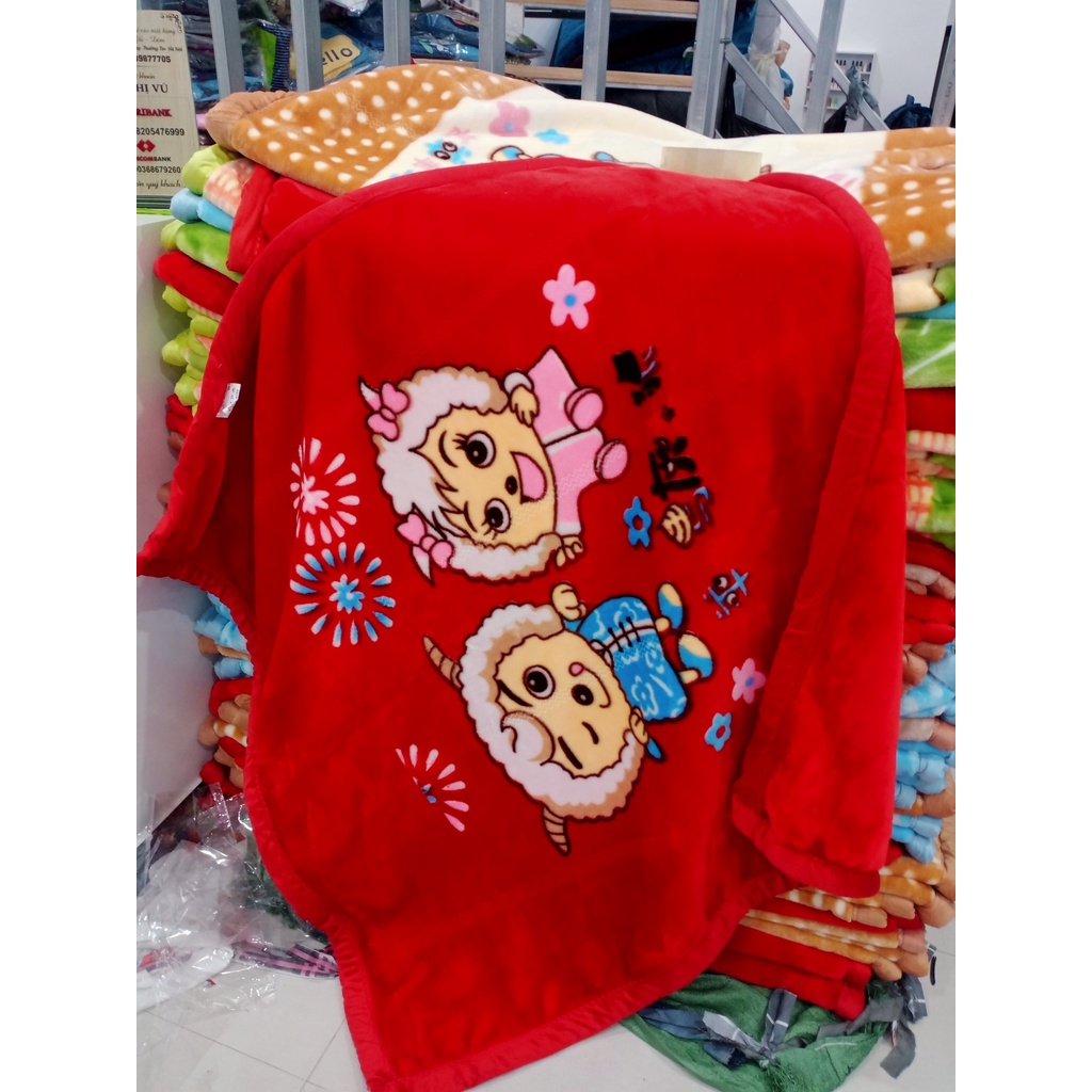 Chăn Lông Tuyết Trẻ Em Cho Bé 2 Lớp Dày Cực Ấm  Mang Đi Học Màu Sắc Sinh Động