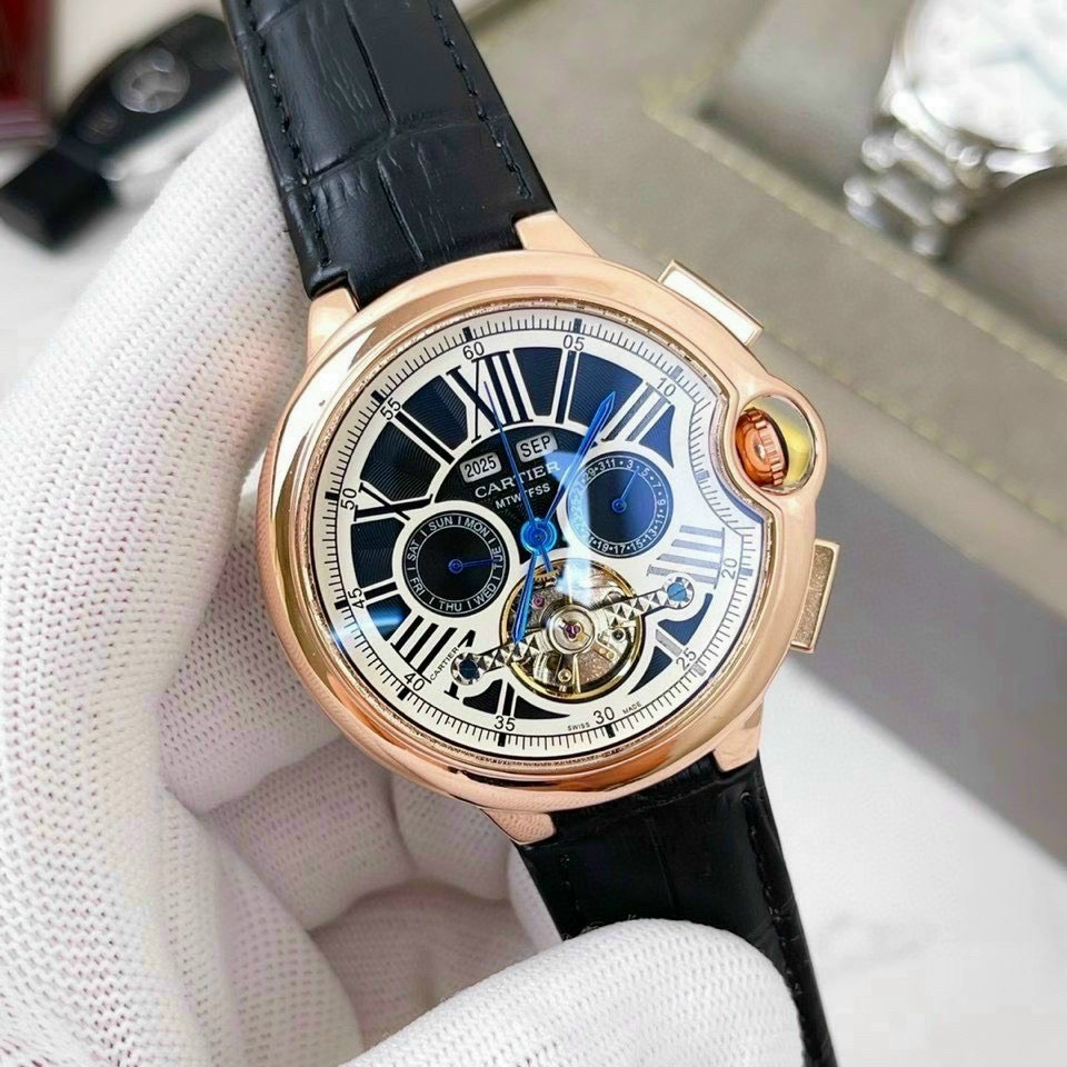 ĐỒNG HỒ NAM THỜI TRANG CATIER1904-PS AUTOMATIC BROWN LEATHER SIZE 45MM- DÂY DA - FULLBOX