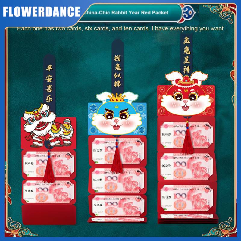 2023 Gấp Đỏ Gói Tin Có Thể Gập Lại Ang Bảo Cny Thỏ Túi Tiền Kính Phóng To Đỏ Gói Tin Trung Quốc Mới Quà Sinh Nhật đám Cưới Flowerdance