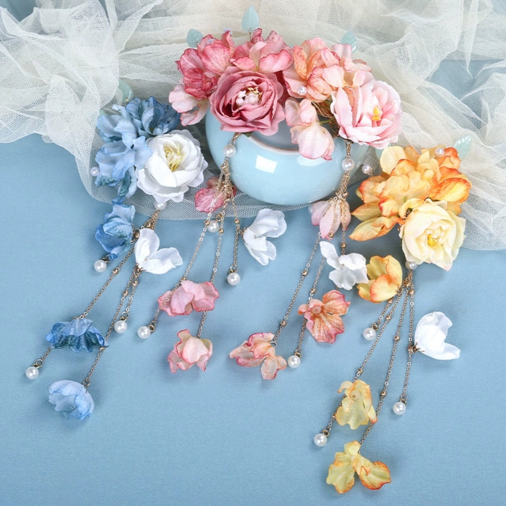 KẸP HOA CÀI TÓC CỔ TRANG CỔ PHONG ĐÍNH KẾT PHONG CÁCH HÁN PHỤC