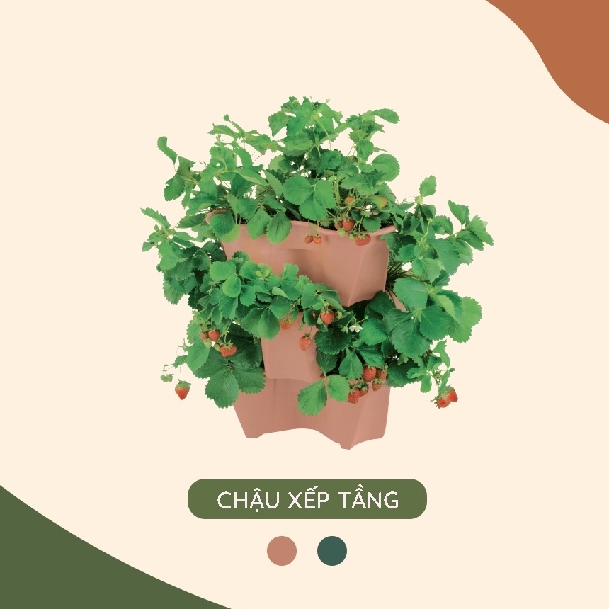 Chậu trồng cây xếp tầng Richell Nhật Bản số lượng tầng tùy ý | Garden