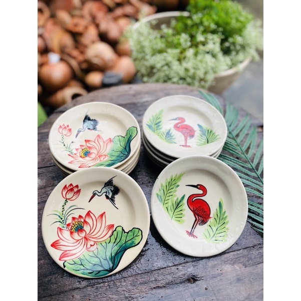 Dĩa Vẽ Tay Hoạ Tiết Cao Cấp < Ảnh Thật 100% >
