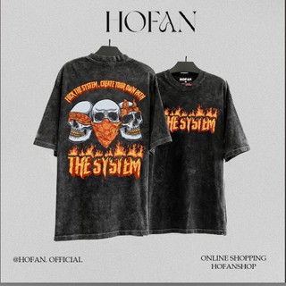 Áo thun wash xám unisex nam nữ ĐẦU LÂU LỬA oversize form rộng phong cách ulzzang