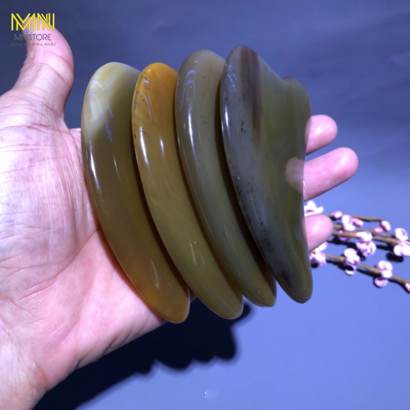 Dụng cụ massager sừng tim kích thước 6,5-9,5cm dày 4mm-1cm massage da mặt,giảm quầng thâm bọng mắt, giảm sưng