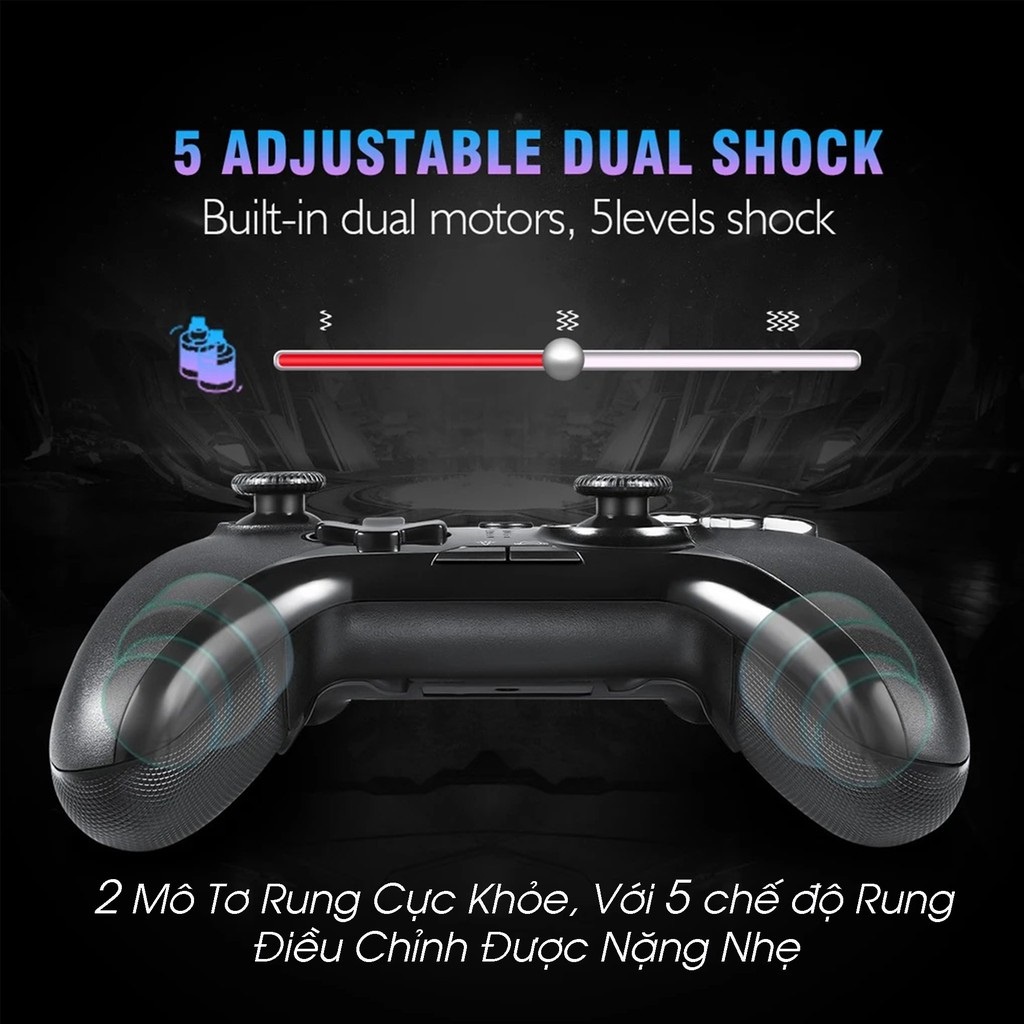 🎁TẶNG DÂY SẠC🎁Tay cầm chơi game EASY SMX 9110 - LED Bluetooth,Wireless chơi game FO4|PES2022|Genshin Impact|