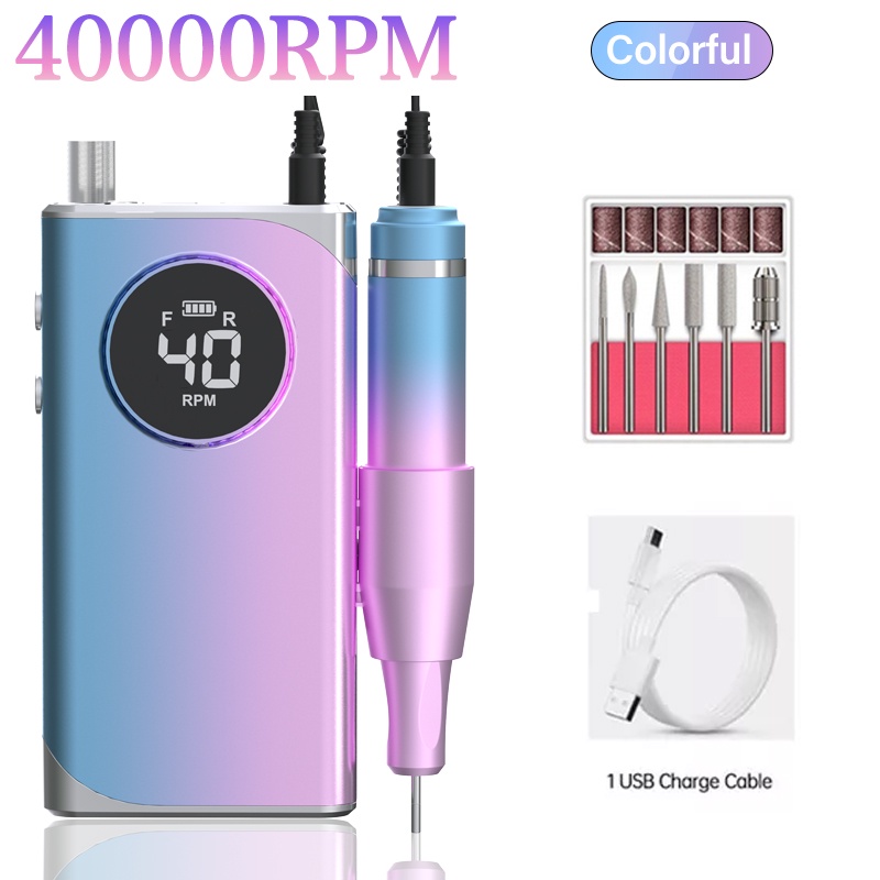 Máy Mài Móng Tay 40000RPM Màn Hình LCD Không Dây Chuyên Dụng 0603340