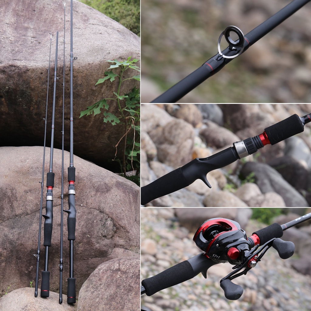 Cần câu 1.8m 2.1m M và ML Đầu rắn Cần câu carbon Lực kéo tối đa 4-10kg