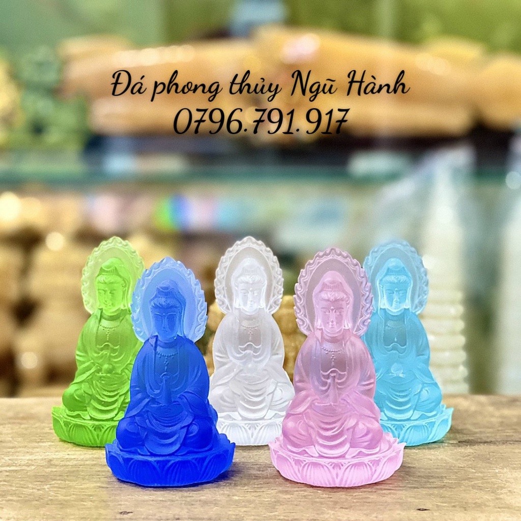 Quan Âm Lưu Ly Cao Cấp , Quan Âm Lưu Ly 2 Mặt - Cao 10cm