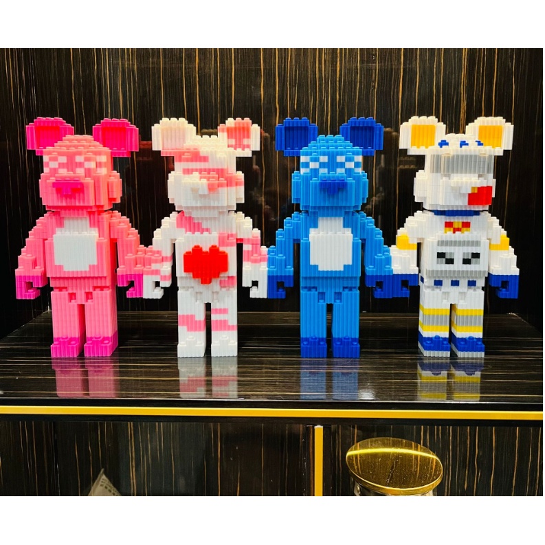 Lego Gấu Bearbrick, Đồ Chơi Lắp Ráp Mô Hình Gấu 3D Size Nhỏ và Vừa