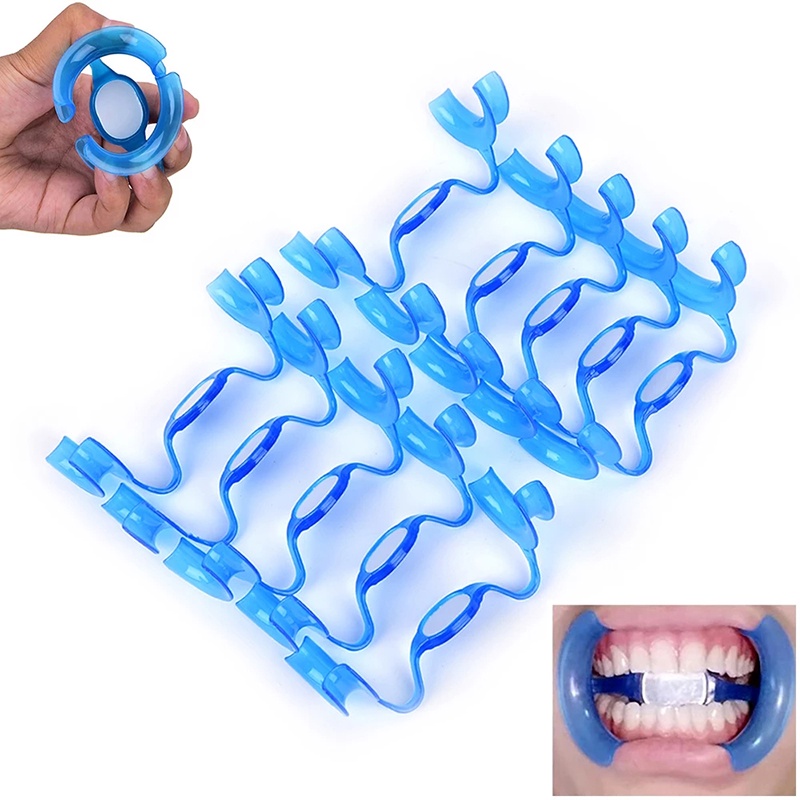 Bộ 10 Dụng Cụ Mở Miệng Má Hồng Kèm Gương Hình Chữ M Màu Xanh Dương