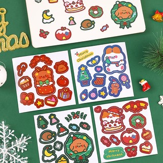 Sticker Dán Trang Trí Giáng Sinh Họa Tiết Hoạt Hình Dễ Thương
