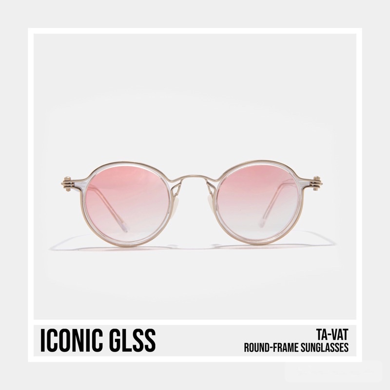 Gọng kính cận dáng tròn TAVAT ICONIC chất liệu titanium cao cấp siêu nhẹ tròng mắt màu chống ánh sán