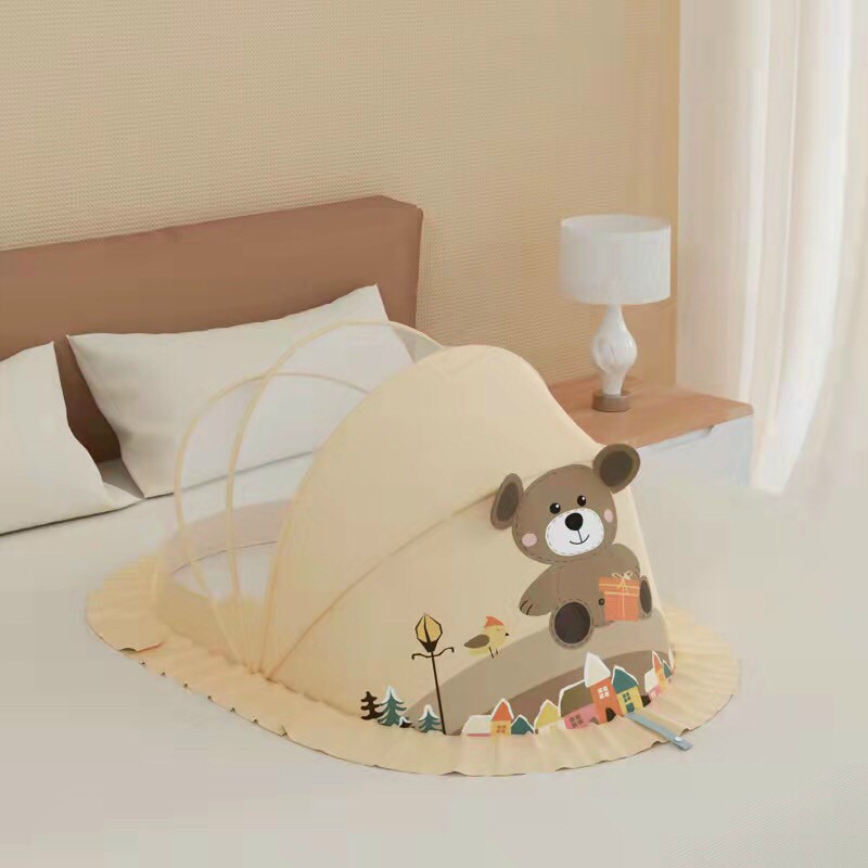 Màn chụp tự bung gấp gọn cho bé, Mùng chụp Kiluta chống muỗi cho bé sơ sinh, bé lớn an toàn tuyệt đối