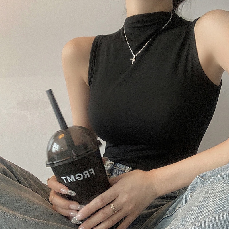 IELGY Áo Sát Nách Cổ Lọ Dáng Ôm Thời Trang Cho Nữ