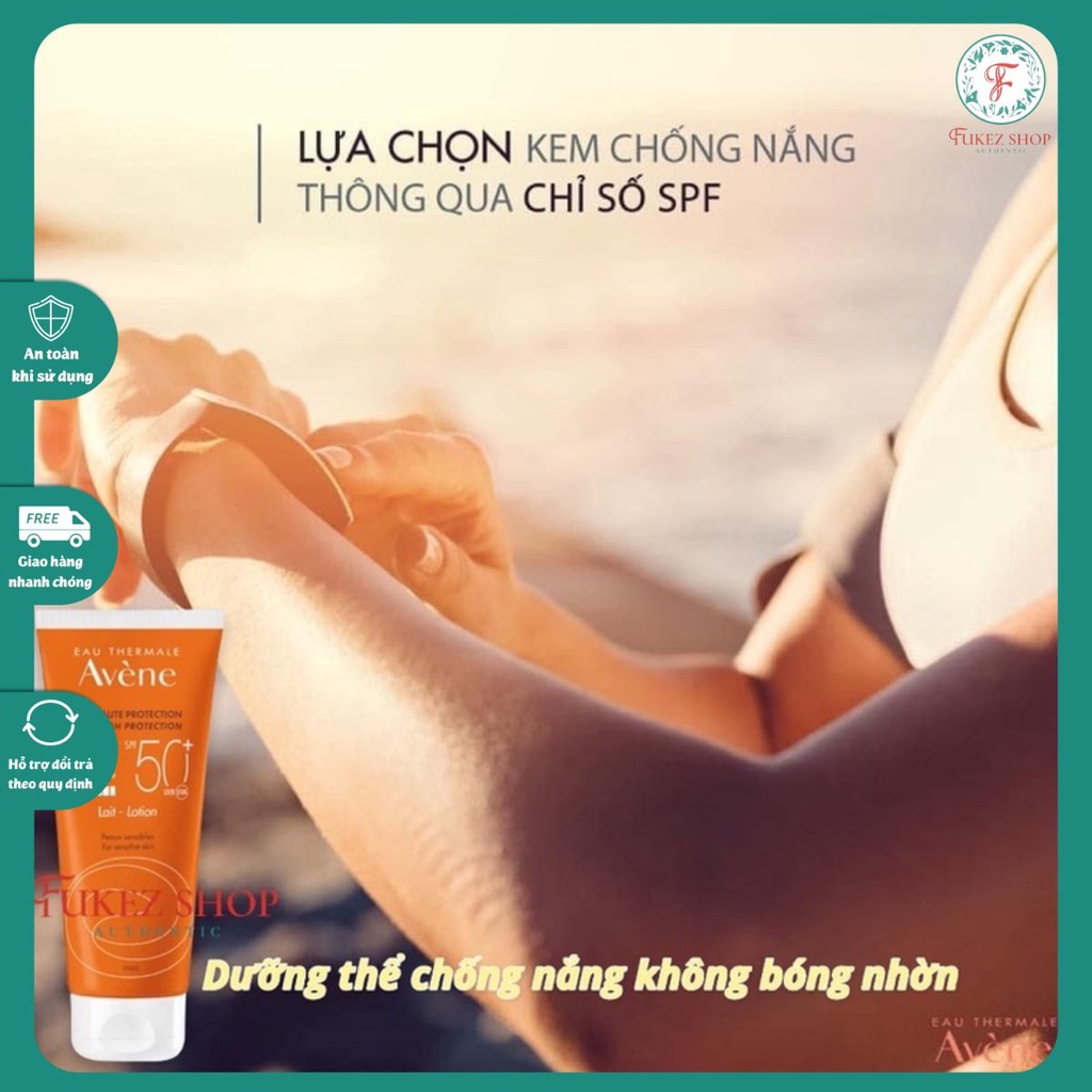 Kem chống nắng chống trôi kiêm phục hồi da sau nắng Avene 100ML - Pháp