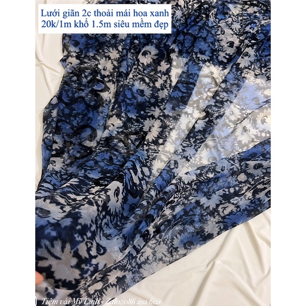 Vải lứoi mềm mỏng bay hoạ tiết may váy xuông, váy maxi, trang trí, làm rèm,…