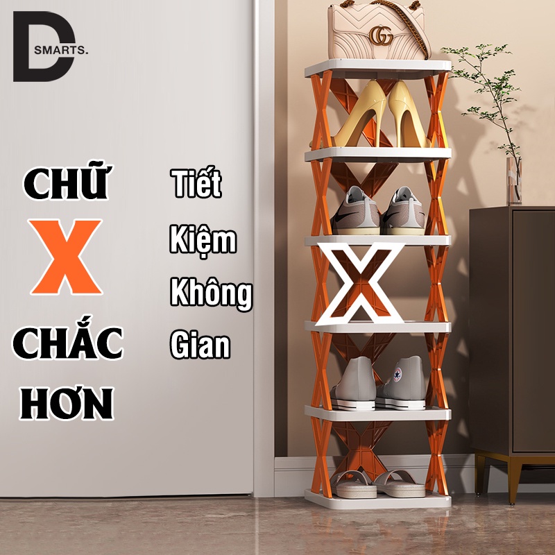 Kệ để giày dép chữ X thông minh có thể tháo lắp gấp gọn, kệ để đồ trang trí đa năng cao cấp