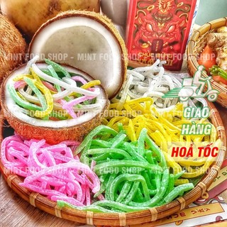 Mứt dừa non thanh điệp dạng sợi đũa mix vị - lon 450gr