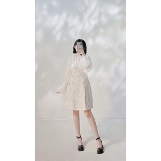 Đầm tweed 4 nút túi đắp