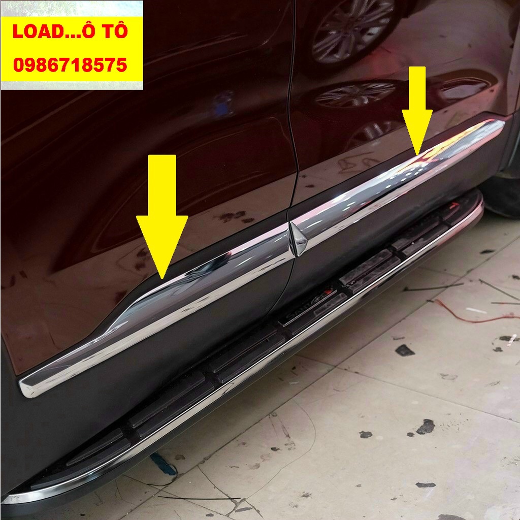 Ốp Nẹp Sườn Xe Huydai Santafe 2022-23 Mẫu Nhựa ABS Mạ Crom Sáng Bóng