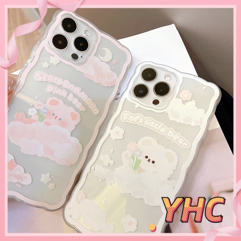 Ốp Điện Thoại Họa Tiết Gấu Và Đám Mây Viền Gợn Sóng Cho Iphone6 6splus 7 7plus 8 8plus XR x xs 12 11 pro max plus 13 promax-1021