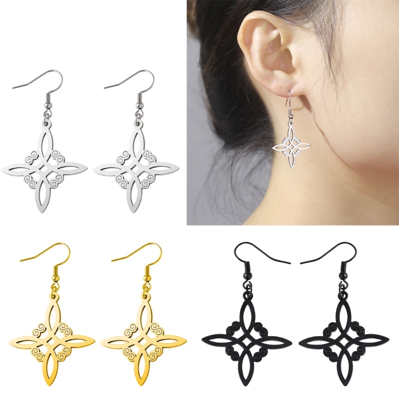 Bông Tai Hình Phù Thủy Thắt Nút Đơn Giản Bằng Hợp Kim Thời Trang