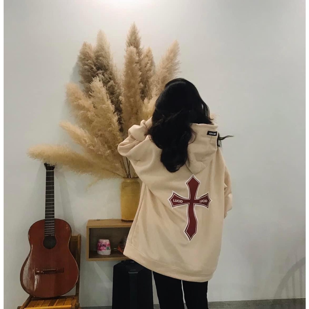Áo Hoodie Local Brand Unisex LUCID Thánh Giá Nam Nữ Nỉ Bông Mũ 2 Lớp