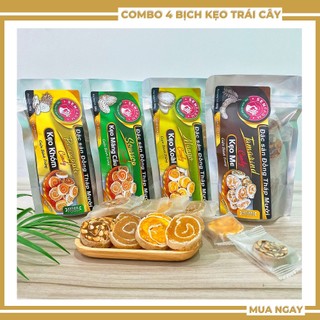 COMBO 4 bịch kẹo trái cây cuộn bánh tráng Senfarm