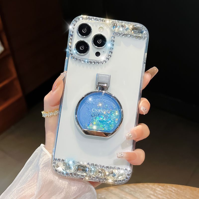 Ốp Điện Thoại Tpu Kim Cương Giả Hình Chai Nước Hoa Cho iPhone 12 13 14 11 XR XS Max