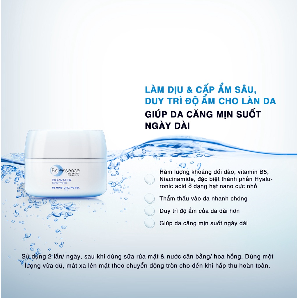 Kem dưỡng ẩm Bio-Essence Bio-Water B5 Moisturizing gel 50gr